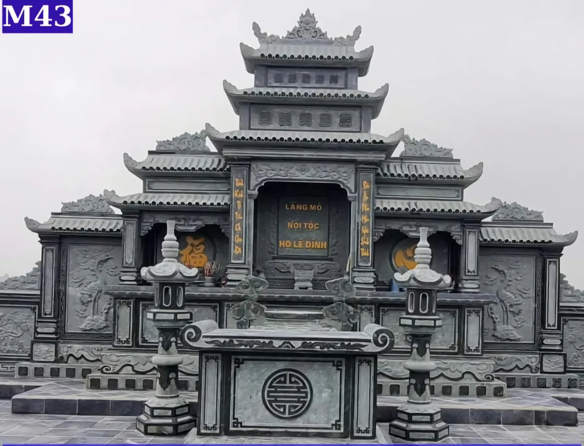Lăng Hộp Ngũ Quan Đá Xanh Rêu