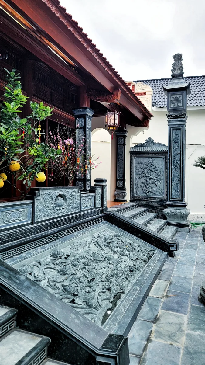 Bịt Đơn Giản 5 Bậc Hiện Đại Đá Xanh Rêu